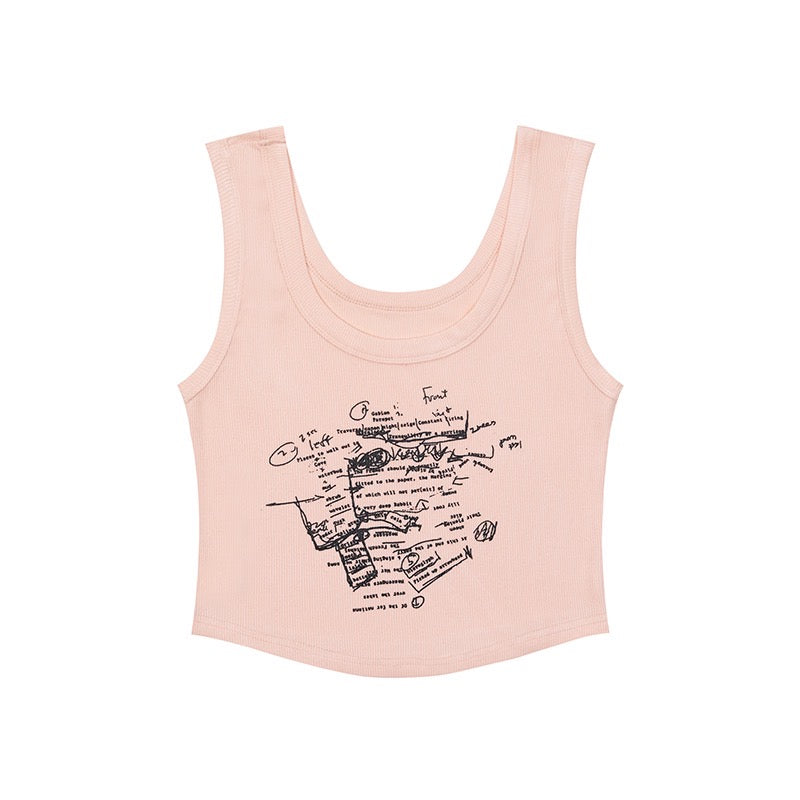 バラ柄ノースリーブTシャツレディースヴィンテージルーズフリースタンクトップ夏痩せ細身インナーインナー番号ZT88