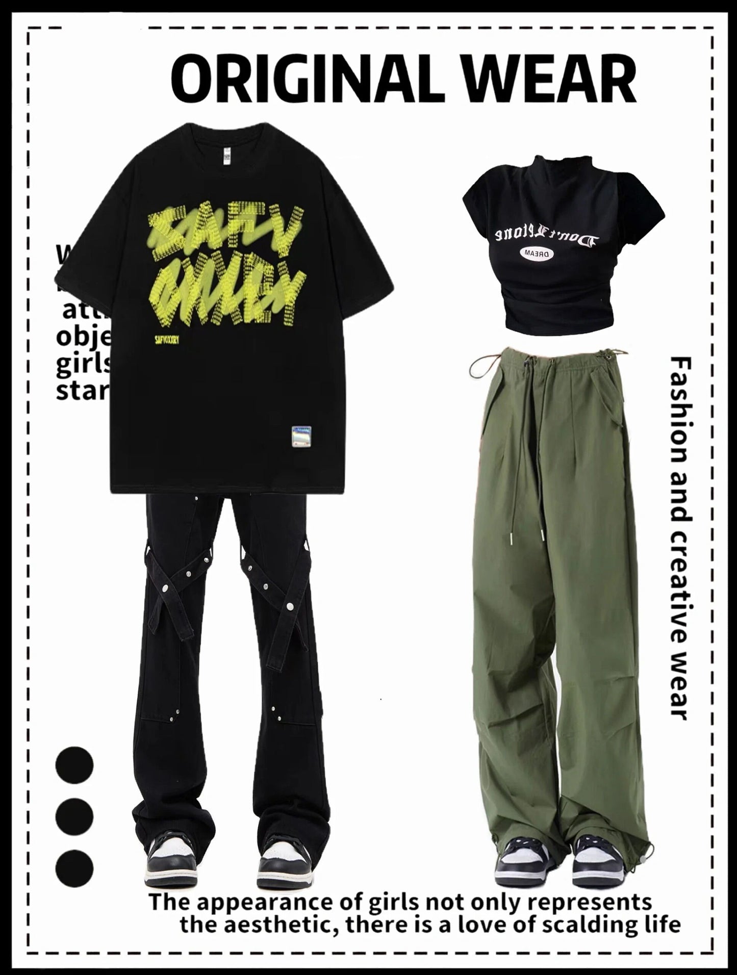 2023夏アメリカ風トレンドゆったりカップルTシャツ/2023夏アメリカ式ハイストリートヒップホップ風カーゴジーンズ番号ZT139