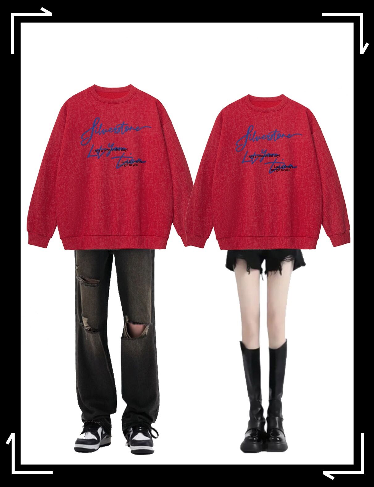 アメリカハイストリートヒップホップ刺繍アルファベットoversize丸首パーカー女性春秋上着番号ZT586
