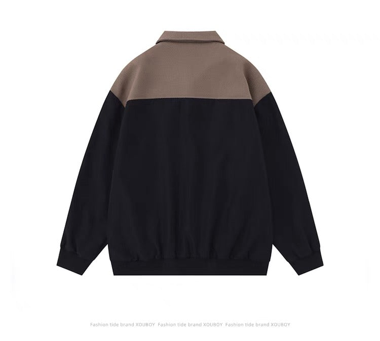ヴィンテージカレッジ風ポケット飾りoversizeコートカップル秋アメリカンストリートパイジャケット番号ZT605