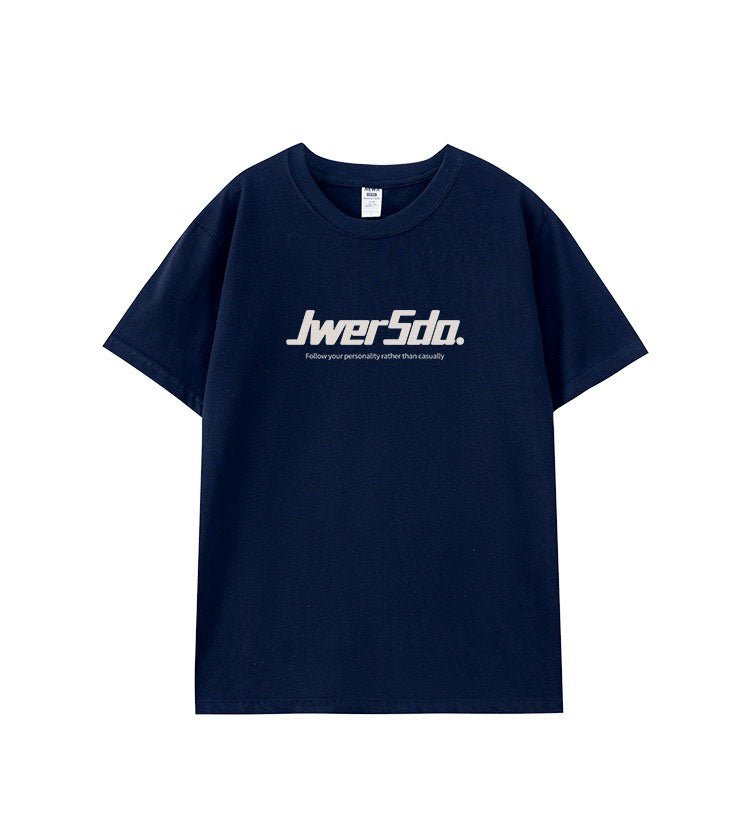 シンプルなアルファベットプリント半袖Tシャツ夏のゆったりカップルコーディネート自在インナーシャツ上着/ハイウエストデニムスカート女2023夏新作デザイン感スリット着痩せヒップアップロングスカート番号ZT383