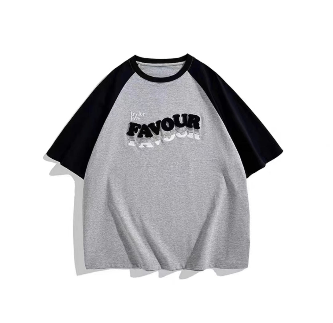 2023夏アメリカンヴィンテージカレッジ風カップルTシャツ/2023夏グレーのコントラストカラーワンピース番号ZT367