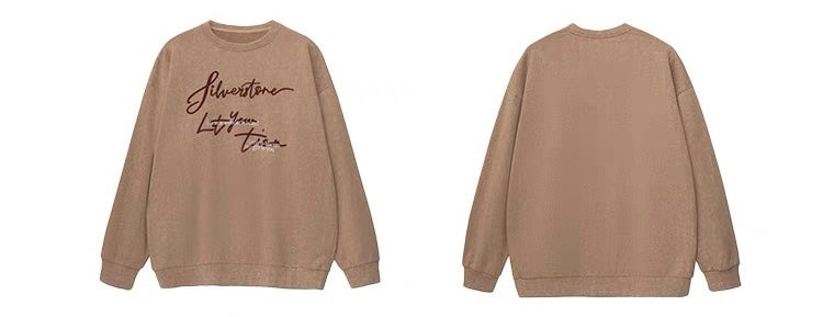アメリカハイストリートヒップホップ刺繍アルファベットoversize丸首パーカー女性春秋上着番号ZT586