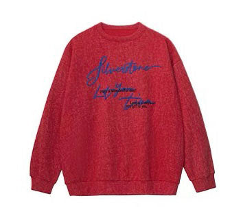 アメリカハイストリートヒップホップ刺繍アルファベットoversize丸首パーカー女性春秋上着番号ZT586