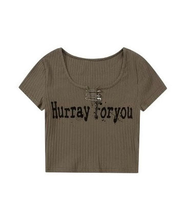 夏ハイストリートグラフィティプリントゆったりペア半袖Tシャツ/アメリカ風ギャルデザイン感覚ボタン針ショートタイプ上着スリムハイストリート/ビンテージウォッシュ加工ダークブルージーンズ女夏サイズスリッパワイドパンツ番号ZT273