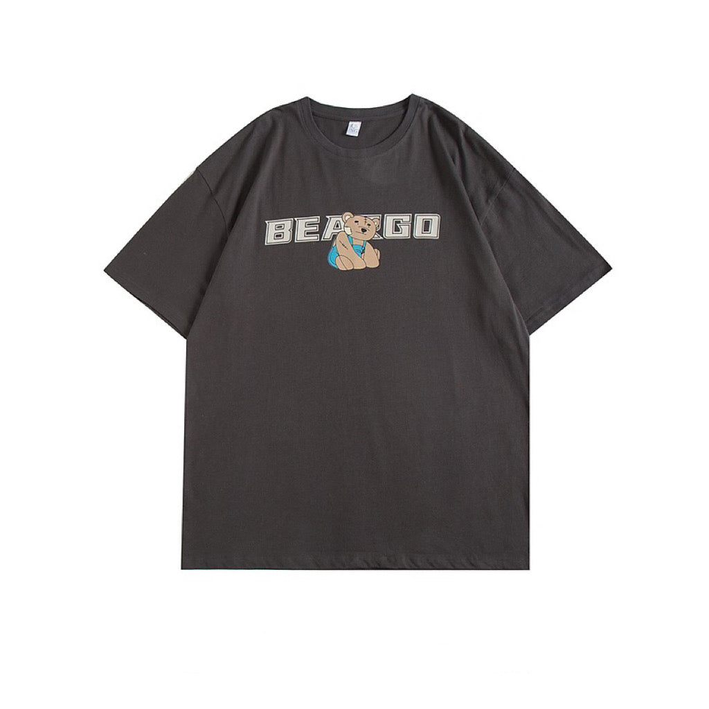 アルファベットプリントbf風半袖Tシャツメンズins夏ストリートゆったりコーディネート自在半袖Tシャツ 復古ハイウエストデニムスカート女性夏防透けA字ヒップアップスカート番号ZT23