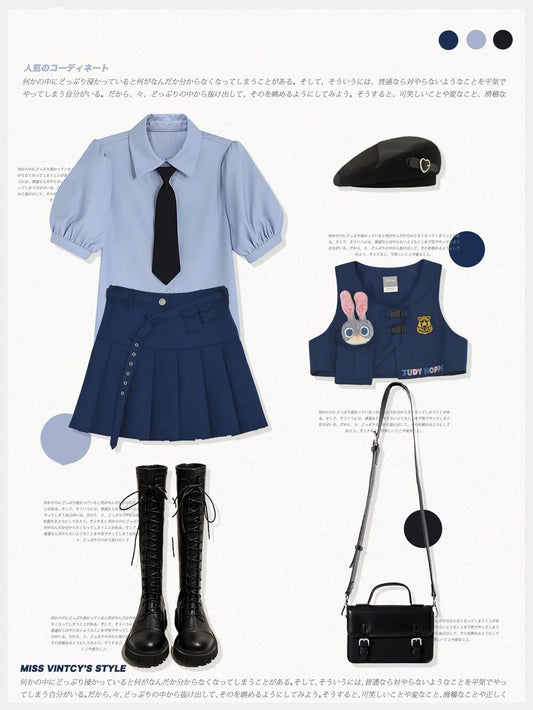 ジュディ・ラビット警察官学院ペチコートベスト早春服番号ZT5