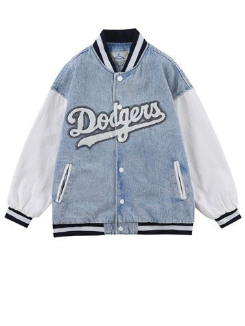 野球服カップル秋ゆったりトレンドブランドデニム切替ジャケットデザイン小衆春秋コート/夏服肩半袖Tシャツレディースショートタイプカップル服デザイン感青春甘辛スリムトップス/若衆ビンテージ風ワイドレッグジーンズ女夏秋新作ゆったり細く見えるハイウエストストレートスリムパンツ番号ZT497